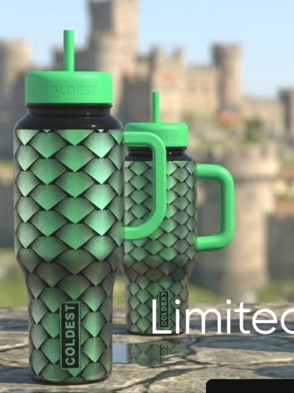 Coldest Water Bottle Green Dragon 36 Oz